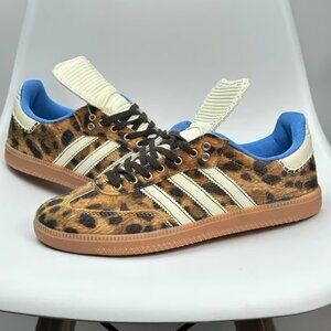 Adidas Animal Print Sneakers with Blue Accents